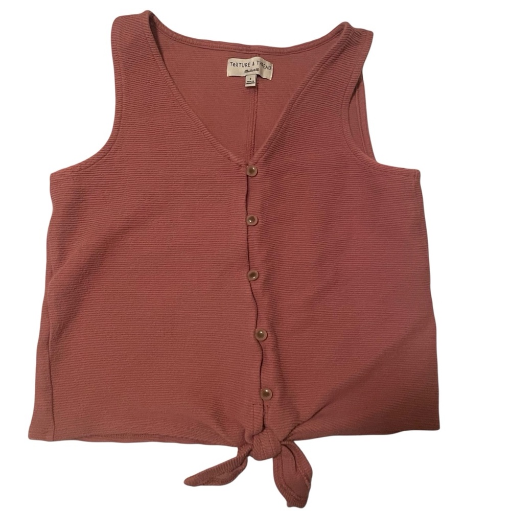 Madewell Women's Mauve Button-Down Tank Top